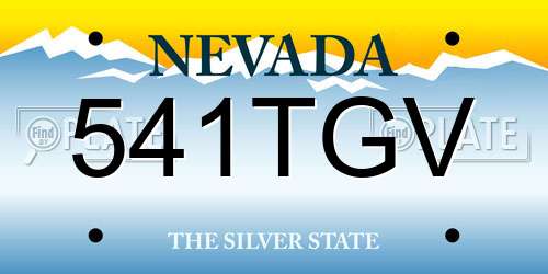 541TGV Nevada License Plate