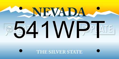 541WPT Nevada License Plate