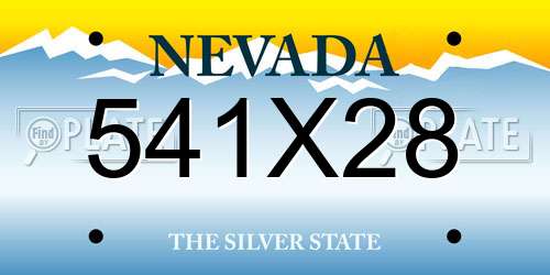 541X28 Nevada License Plate