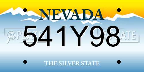 541Y98 Nevada License Plate