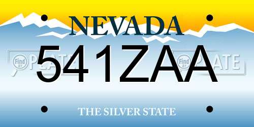 541ZAA Nevada License Plate