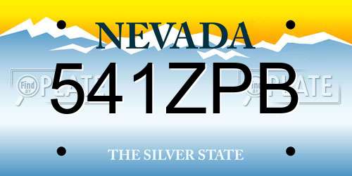 541ZPB Nevada License Plate
