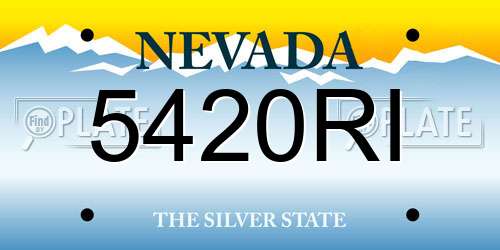 5420RI Nevada License Plate