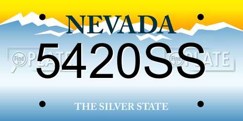 5420SS Nevada License Plate