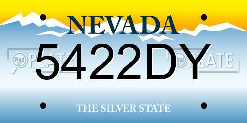 5422DY Nevada License Plate