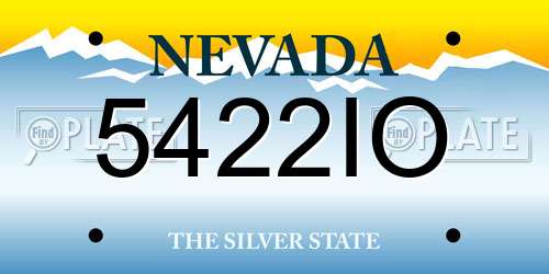5422IO Nevada License Plate