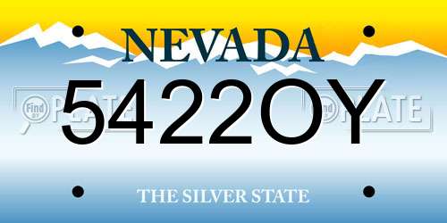 5422OY Nevada License Plate