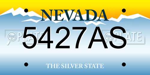5427AS Nevada License Plate