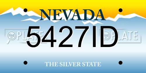 5427ID Nevada License Plate