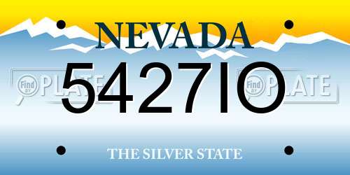 5427IO Nevada License Plate