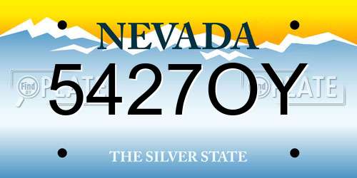 5427OY Nevada License Plate
