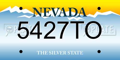 5427TO Nevada License Plate
