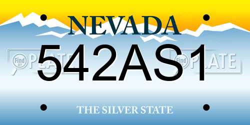 542AS1 Nevada License Plate