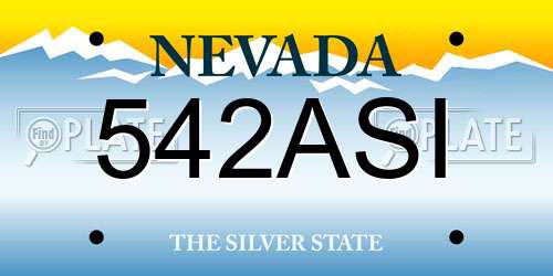 542ASI Nevada License Plate