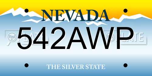 542AWP Nevada License Plate