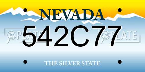 542C77 Nevada License Plate