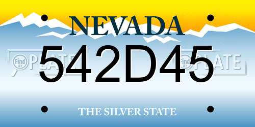 542D45 Nevada License Plate
