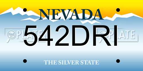 542DRI Nevada License Plate