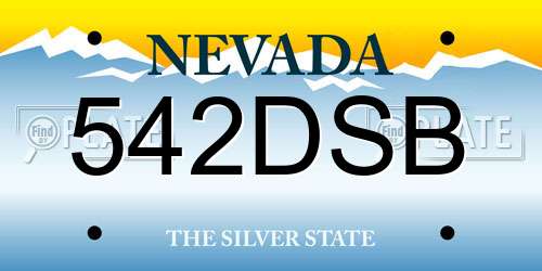 542DSB Nevada License Plate