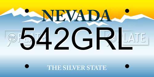 542GRL Nevada License Plate