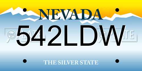542LDW Nevada License Plate