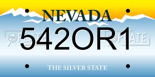 542OR1 Nevada License Plate