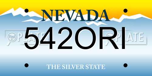 542ORI Nevada License Plate