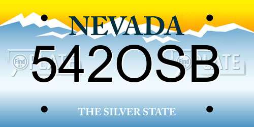 542OSB Nevada License Plate