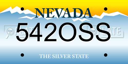 542OSS Nevada License Plate