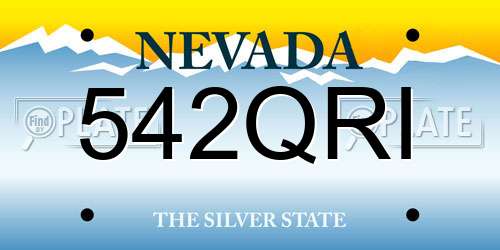 542QRI Nevada License Plate