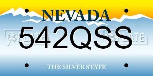 542QSS Nevada License Plate