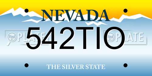 542TIO Nevada License Plate
