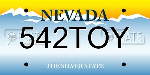 542TOY Nevada License Plate
