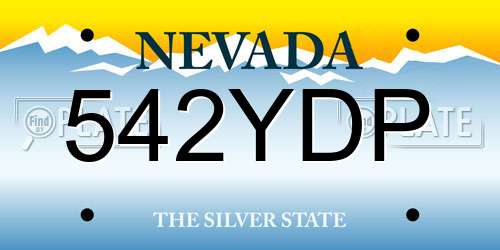 542YDP Nevada License Plate