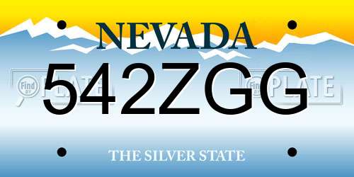 542ZGG Nevada License Plate