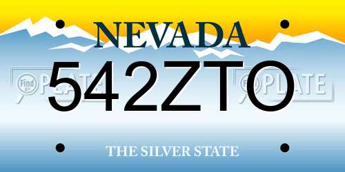 542ZTO Nevada License Plate