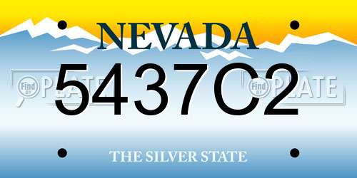 5437C2 Nevada License Plate