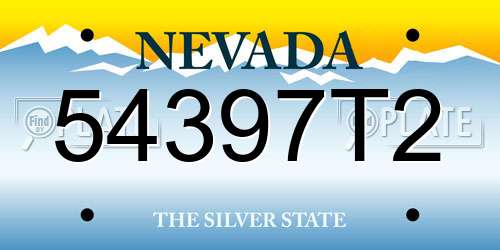 54397T2 Nevada License Plate