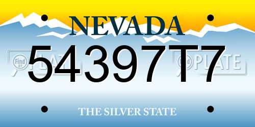 54397T7 Nevada License Plate