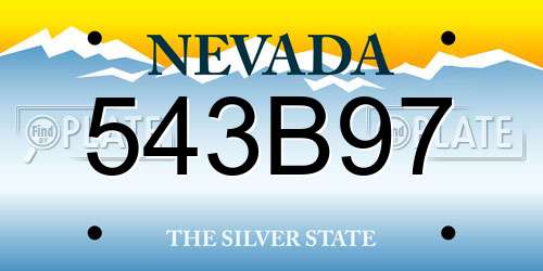 543B97 Nevada License Plate