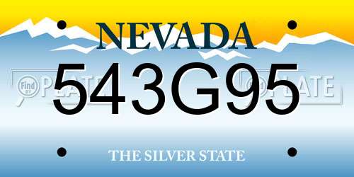 543G95 Nevada License Plate