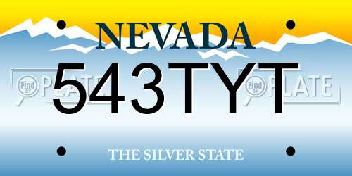 543TYT Nevada License Plate