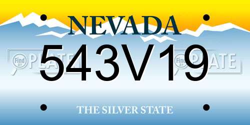 543V19 Nevada License Plate