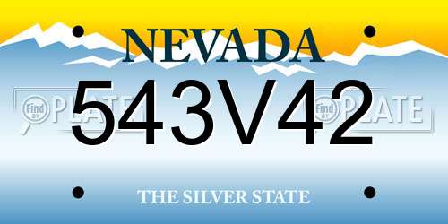 543V42 Nevada License Plate