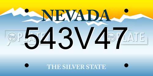 543V47 Nevada License Plate