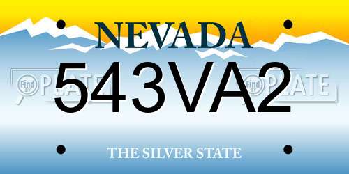 543VA2 Nevada License Plate