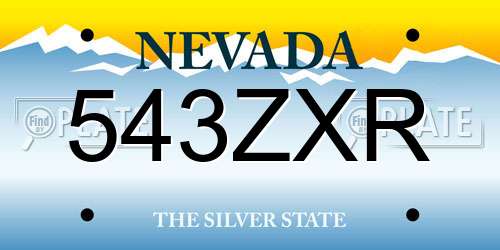 543ZXR Nevada License Plate