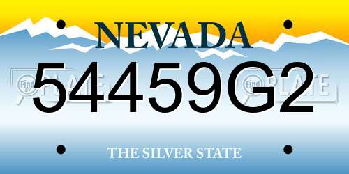 54459G2 Nevada License Plate