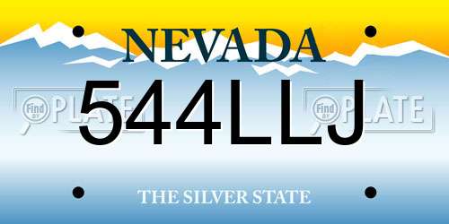 544LLJ Nevada License Plate