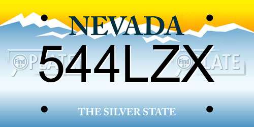 544LZX Nevada License Plate